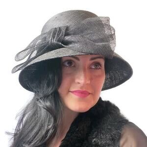 Vintage Black Peach Basket Pillbox Setmar New York Hat